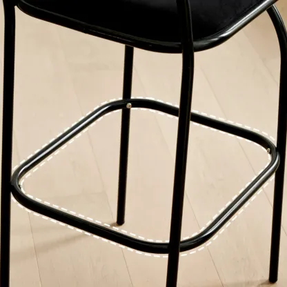 Modern Leather Bar Stools with Open Curved Back for Kitchen Image - 5