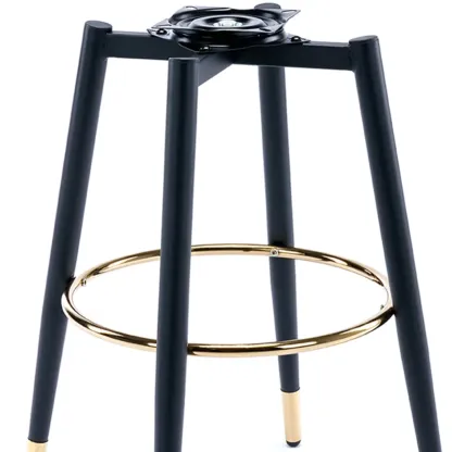 Stylish Leather Round Swivel Bar Stools with Footrest Image - 9