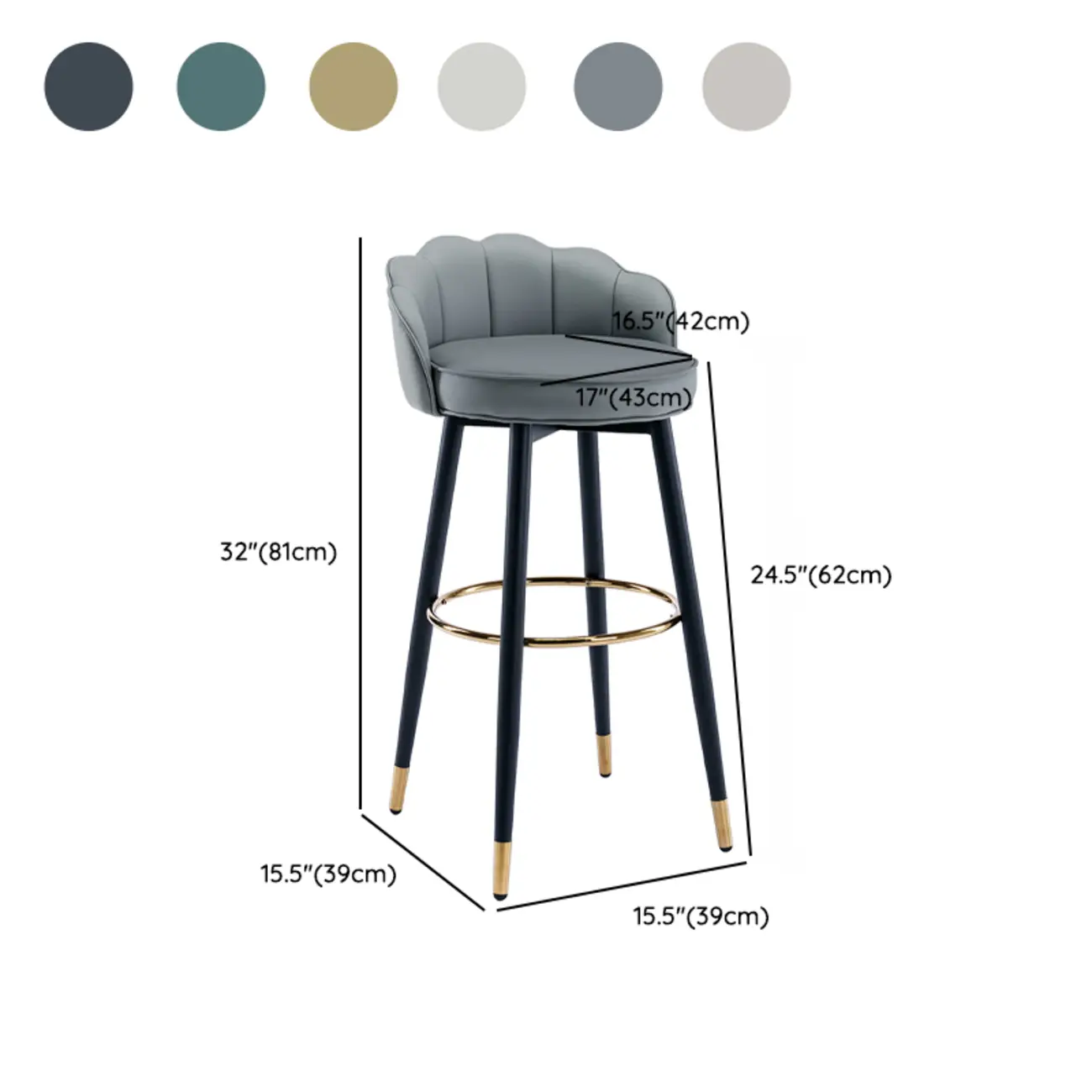 Stylish Leather Round Swivel Bar Stools with Footrest #size | homeyfad