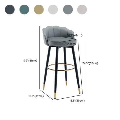Stylish Leather Round Swivel Bar Stools with Footrest #size