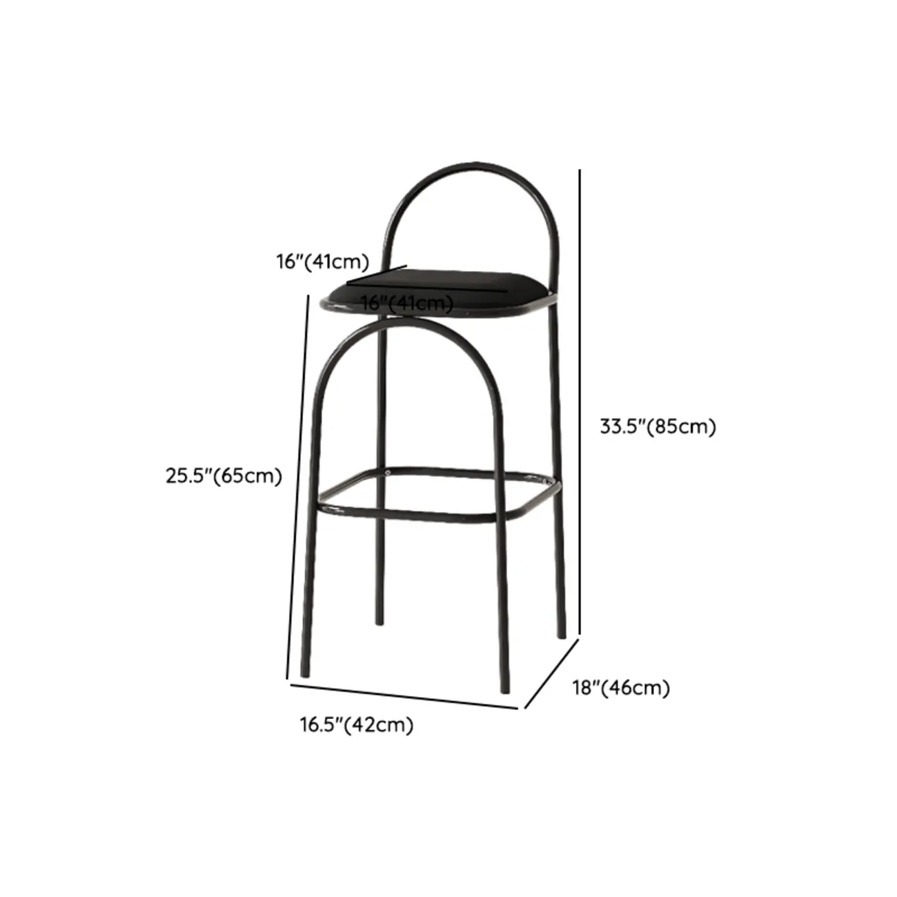 Modern Leather Bar Stools with Open Curved Back for Kitchen Image - 16 | homeyfad