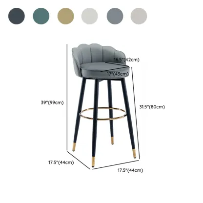Stylish Leather Round Swivel Bar Stools with Footrest Image - 12