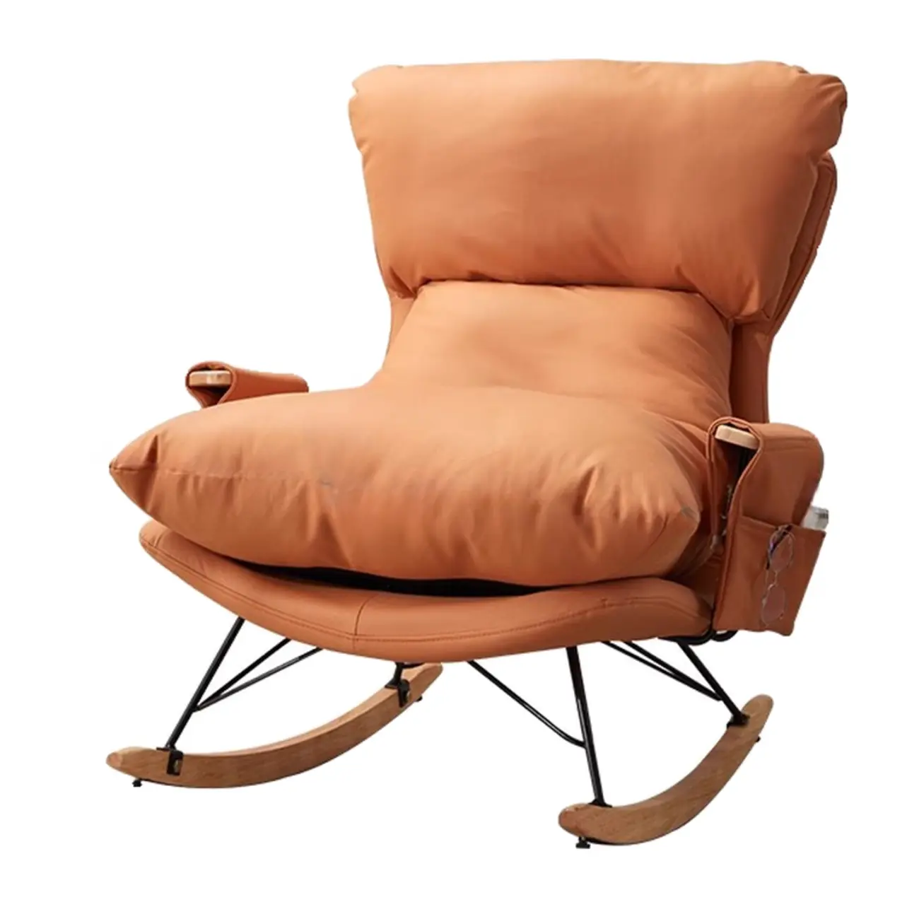 Modern Upholstered Rocking Chair with Ottoman for Living Room Image - 15 | homeyfad