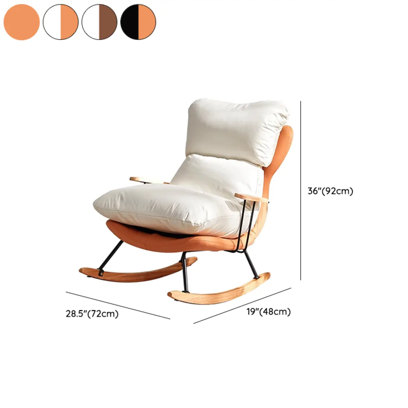 Modern Upholstered Rocking Chair with Ottoman for Living Room #size | homeyfad