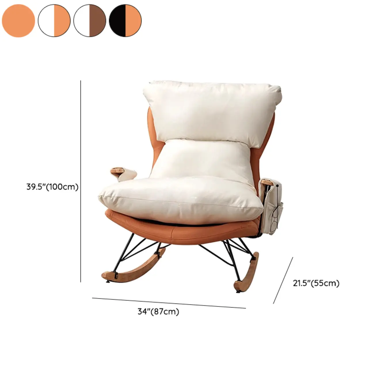 Modern Upholstered Rocking Chair with Ottoman for Living Room Image - 22 | homeyfad