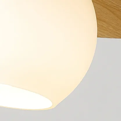 Minimalist White Glass Pendant Light with Metal Disc for Living Room Image - 11