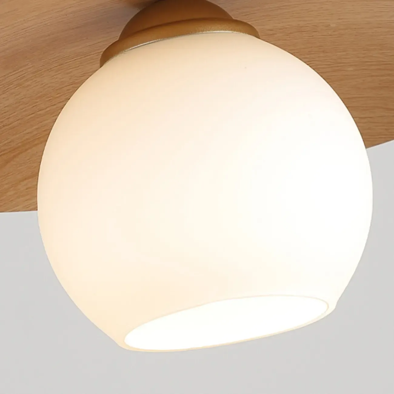 Minimalist White Glass Pendant Light with Metal Disc for Living Room Image - 12
