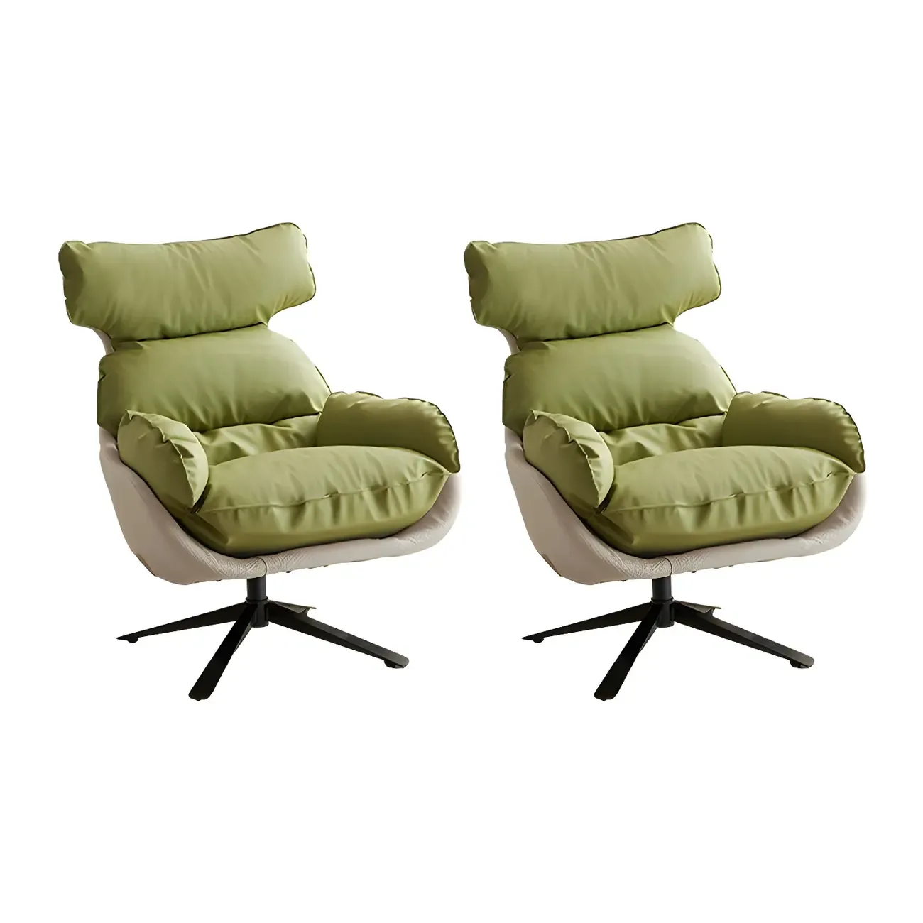 Modern Orange Suede Swivel Armchair for Living Room Image - 10