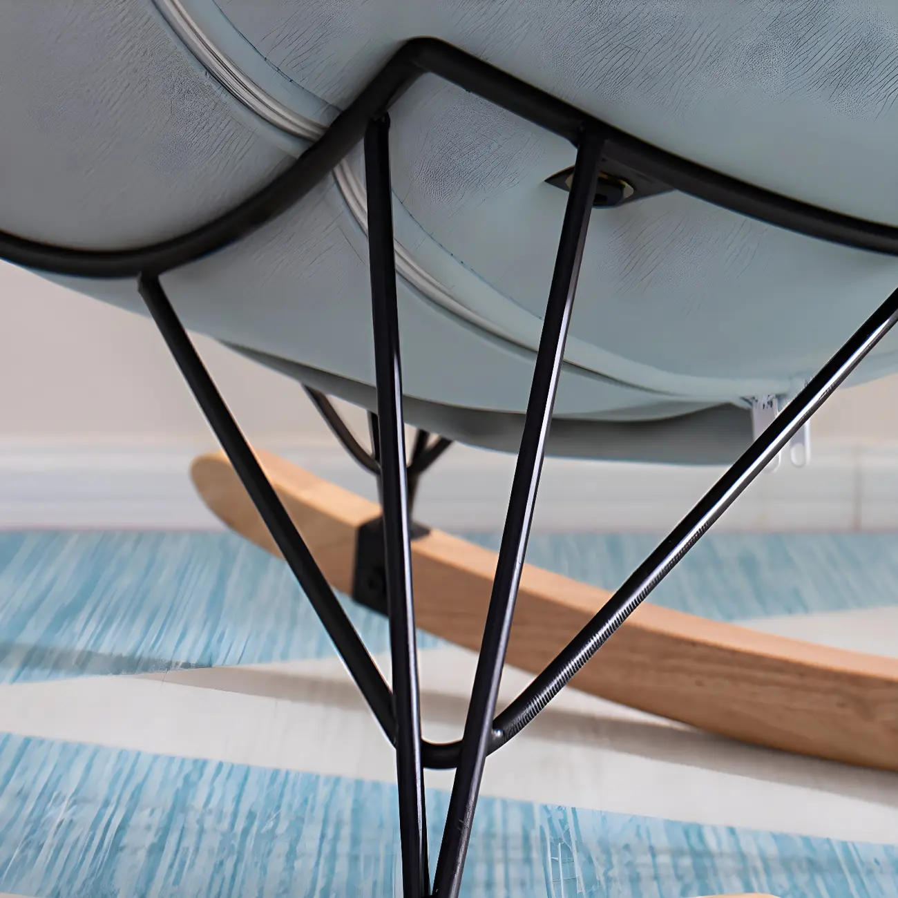 Velvet Upholstered Nursery Rocking Chair with Ottoman for Leisure Image - 17 | homeyfad