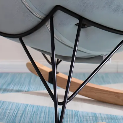 Velvet Upholstered Nursery Rocking Chair with Ottoman for Leisure Image - 17