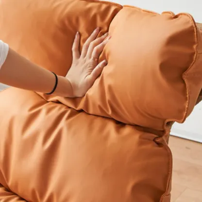 Modern Orange Suede Swivel Armchair for Living Room Image - 12