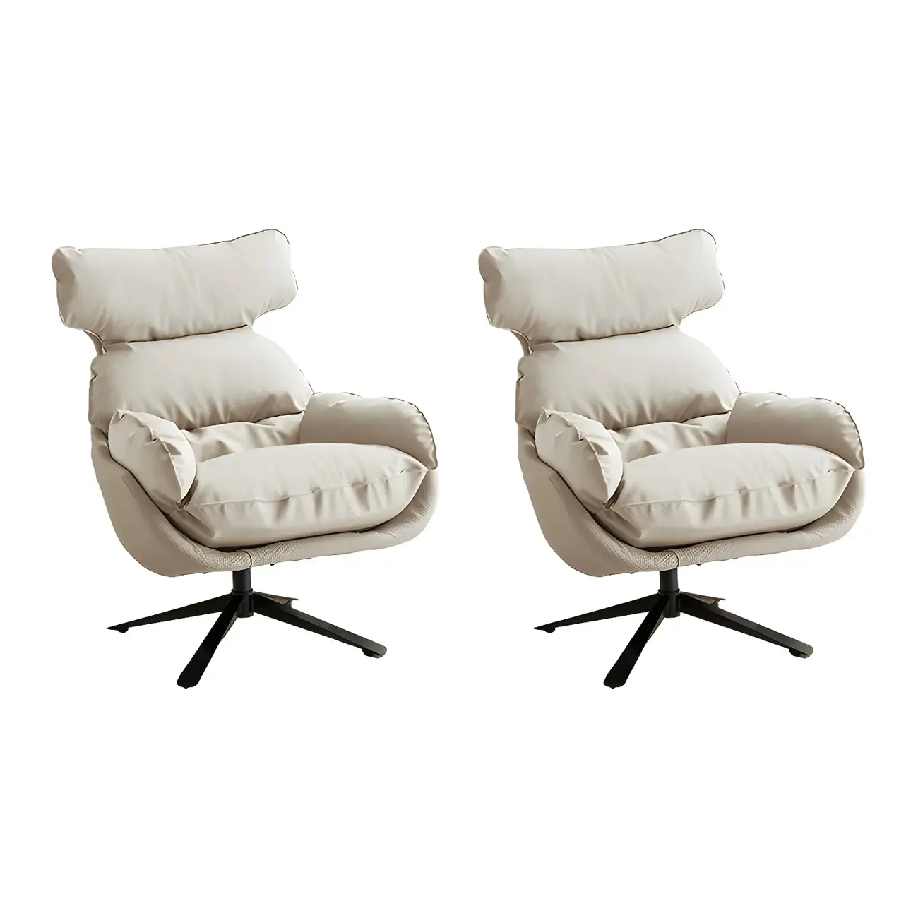 Modern Orange Suede Swivel Armchair for Living Room Image - 15