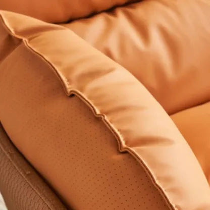 Modern Orange Suede Swivel Armchair for Living Room Image - 16