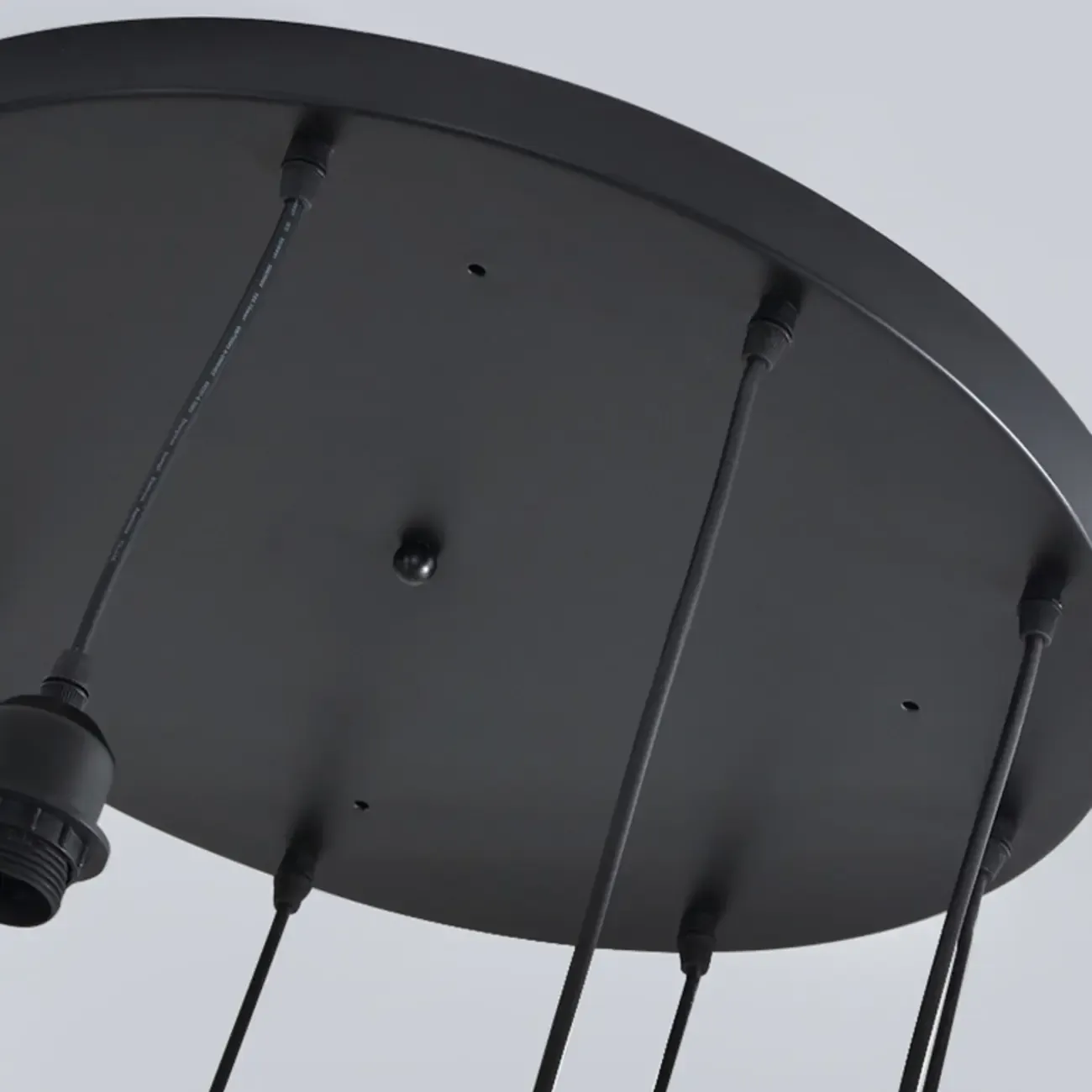 6-Light Spiral Clear Crystal Black Metal Stairwell Pendant Light Image - 23