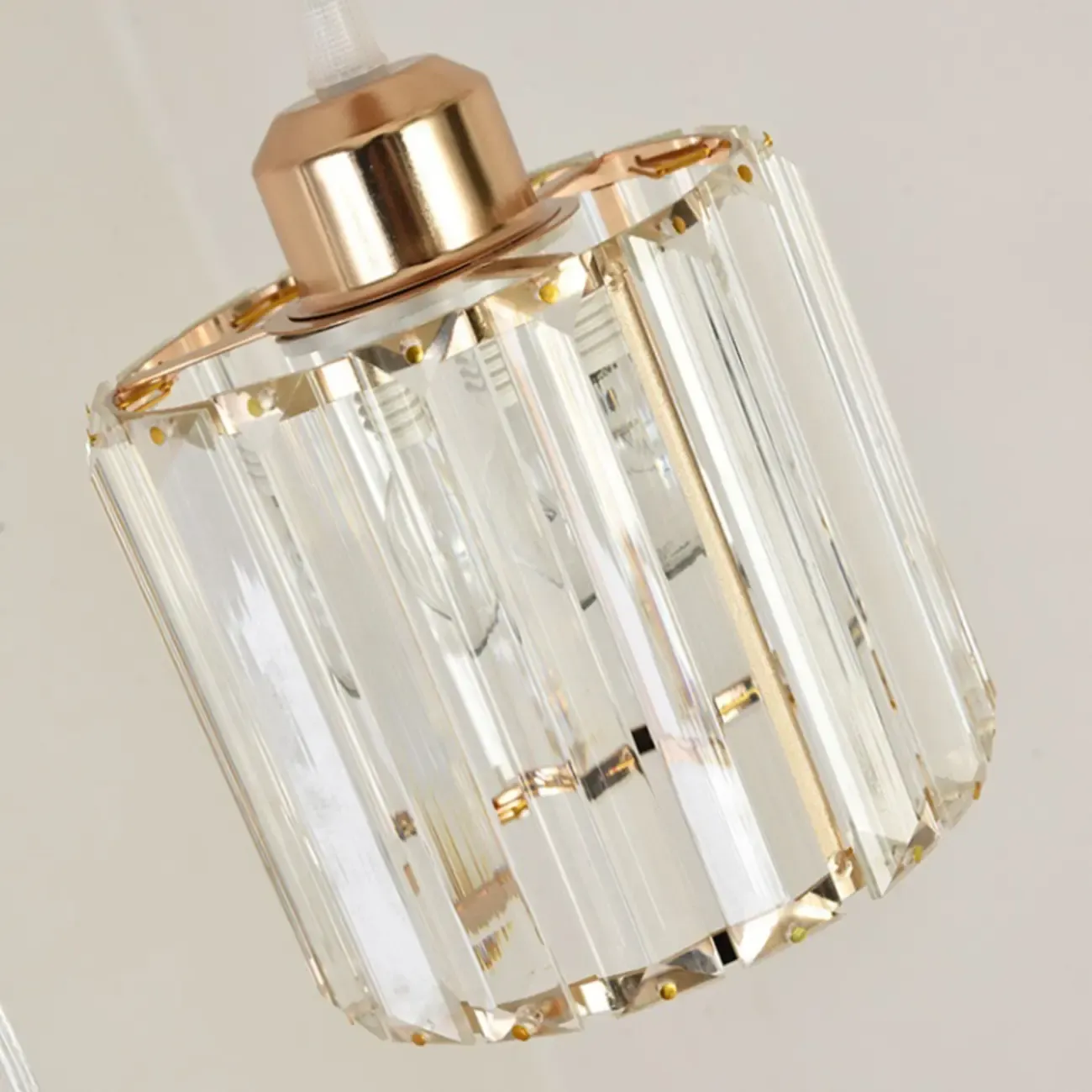 6-Light Spiral Clear Crystal Black Metal Stairwell Pendant Light Image - 24