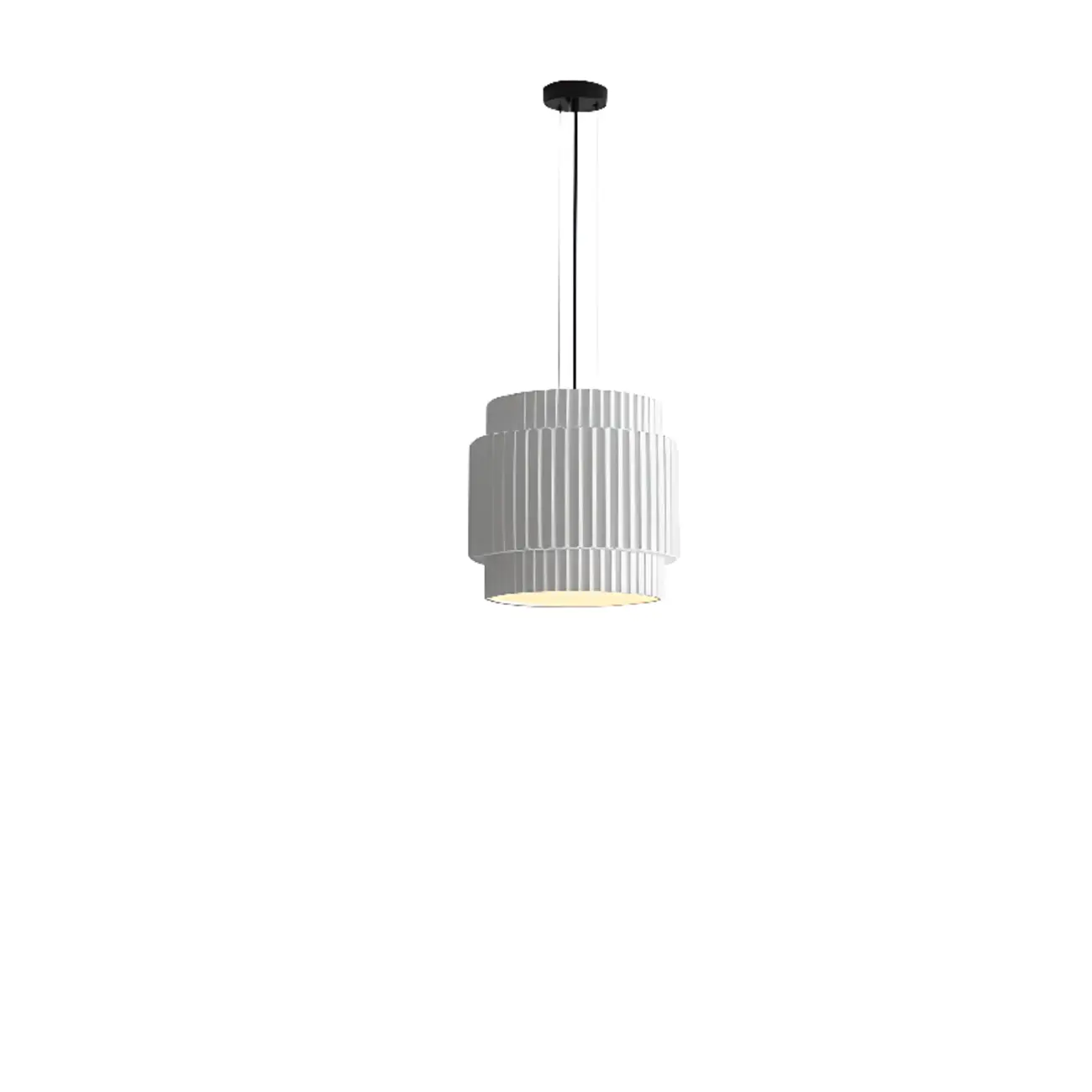Modern White Stripe Cylinder Resin Pendant Light for Living Room Image - 2 | homeyfad