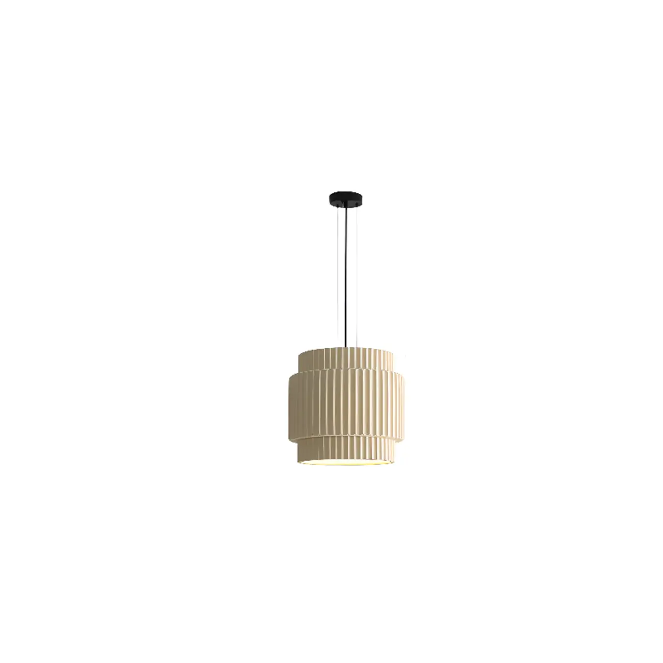 Modern White Stripe Cylinder Resin Pendant Light for Living Room Image - 7 | homeyfad