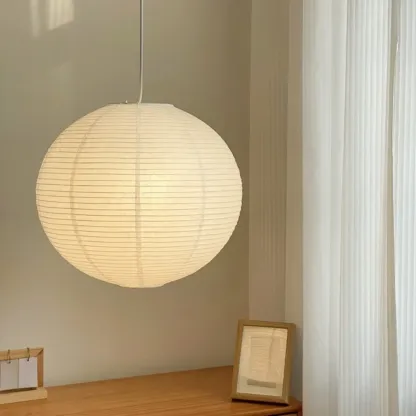 Recycle White Paper Lantern Pendant Lamp for Living Room Image - 1