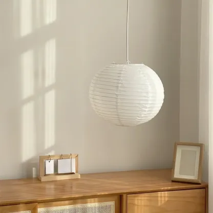 Recycle White Paper Lantern Pendant Lamp for Living Room Image - 8