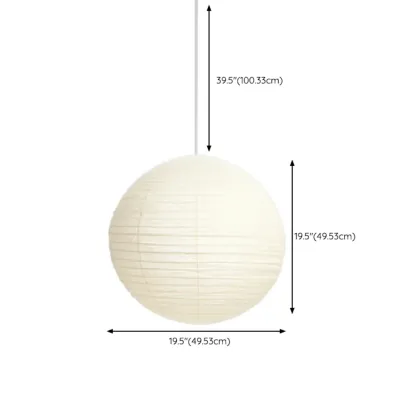 Recycle White Paper Lantern Pendant Lamp for Living Room Image - 15