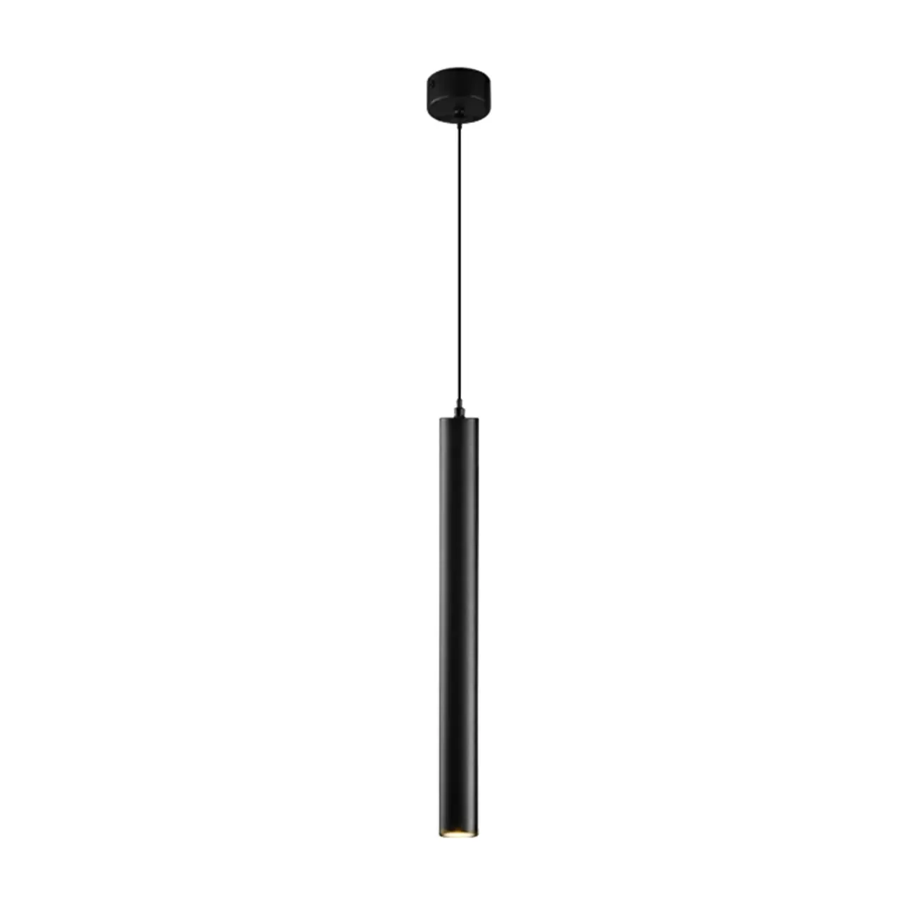 Sleek Long Tube Black Aluminum Pendant Light for Bedside | HomeyFad