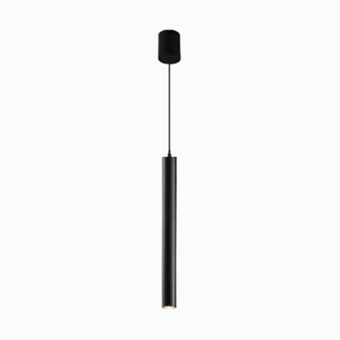 Sleek Long Tube Black Aluminum Pendant Light for Bedside Image - 6 | homeyfad