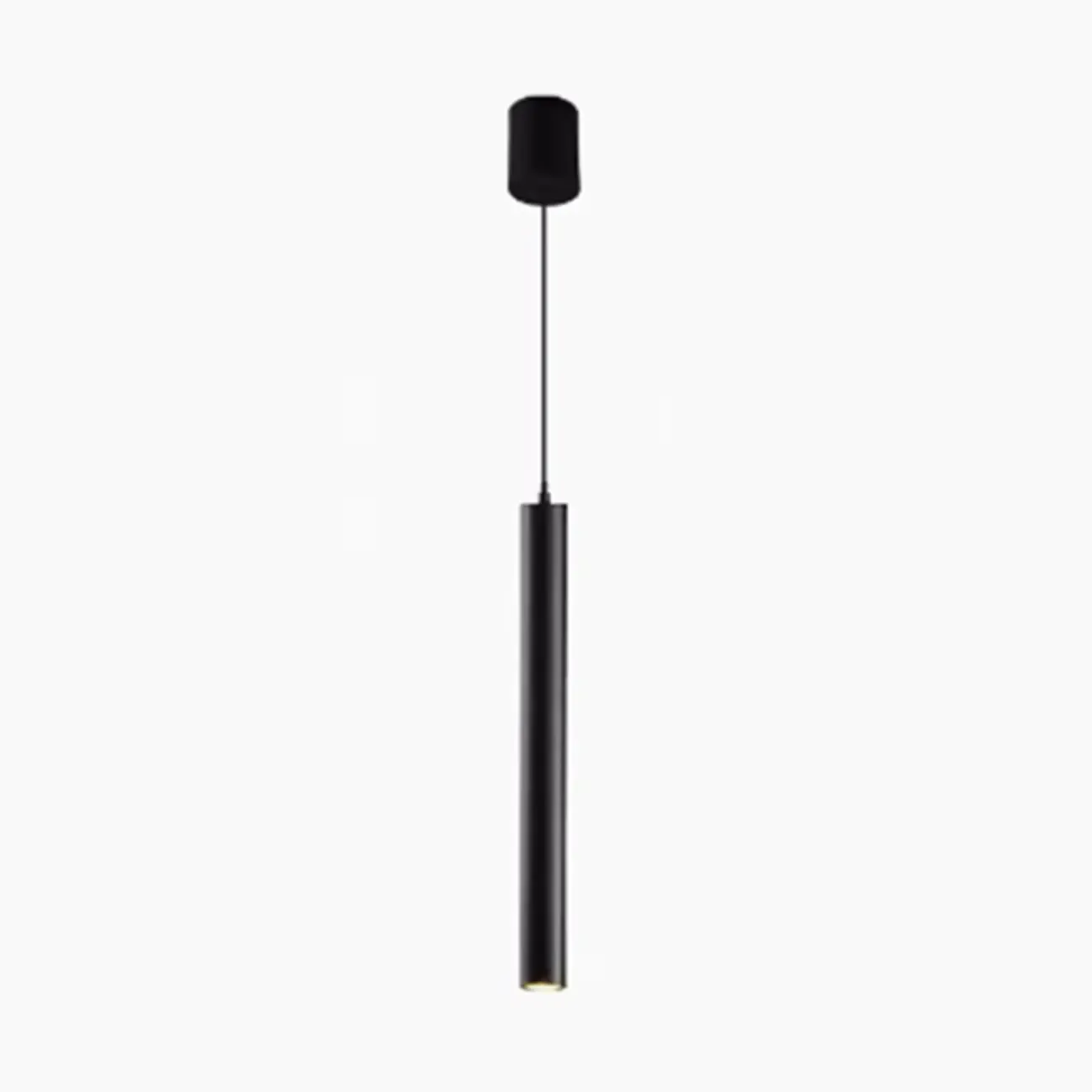 Sleek Long Tube Black Aluminum Pendant Light for Bedside Image - 6