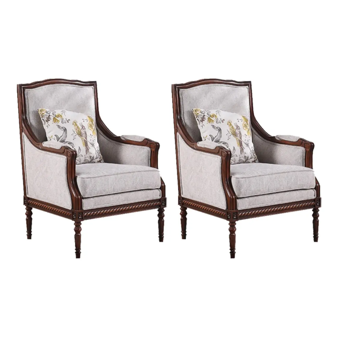 Vintage Fabric Armchair with Floral Pattern and Pillow Image - 9 | homeyfad