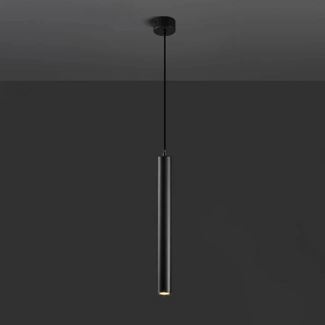 Sleek Long Tube Black Aluminum Pendant Light for Bedside Image - 9 | homeyfad