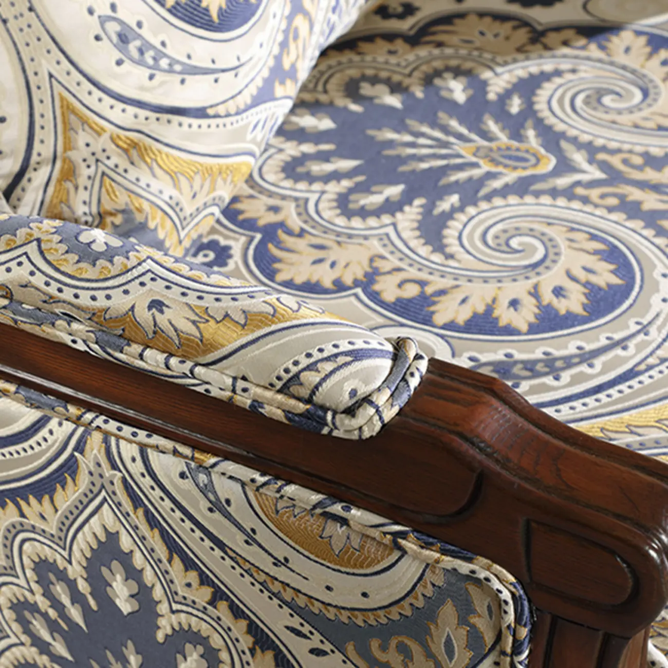 Vintage Fabric Armchair with Floral Pattern and Pillow Image - 12 | homeyfad