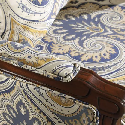 Vintage Fabric Armchair with Floral Pattern and Pillow Image - 12