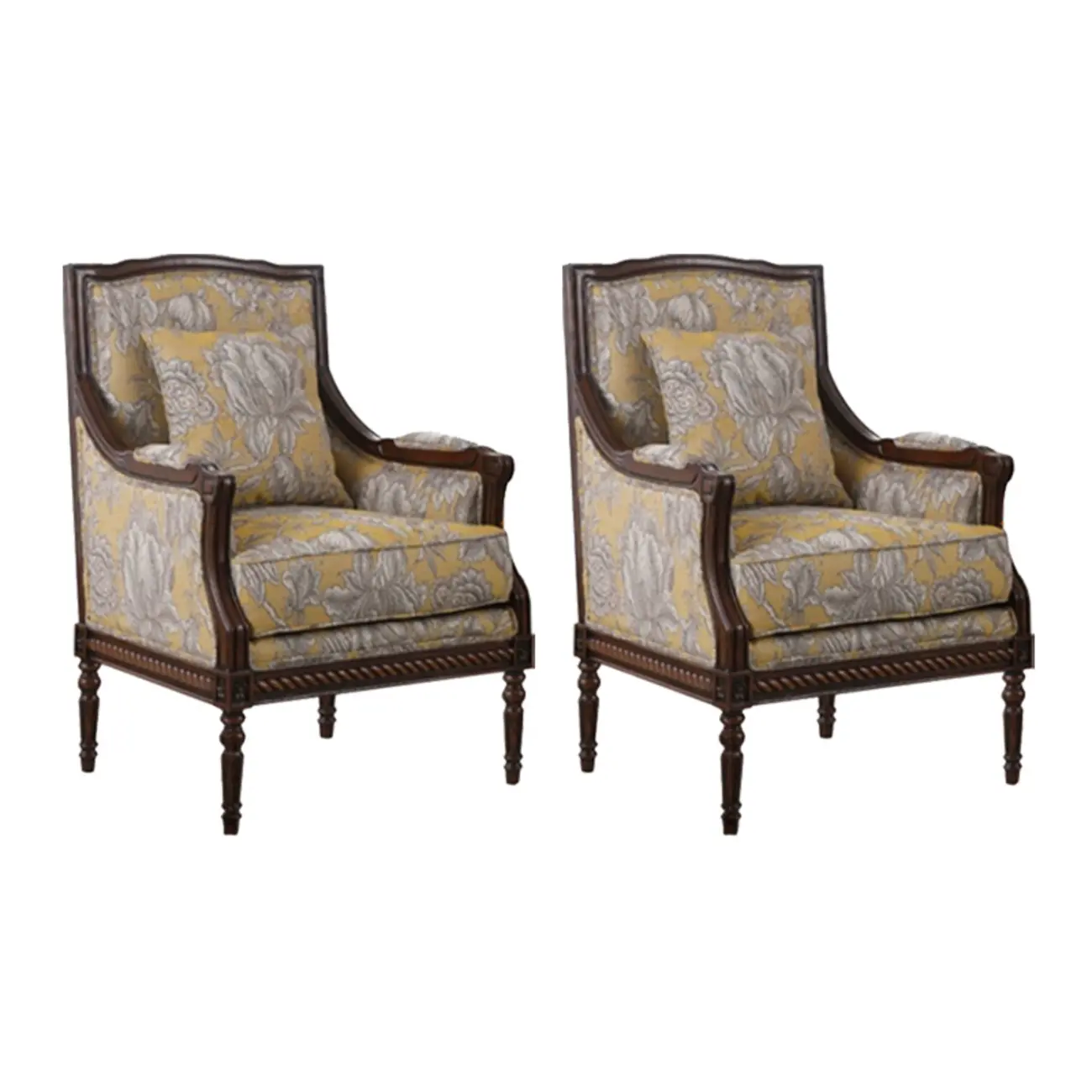 Vintage Fabric Armchair with Floral Pattern and Pillow Image - 13 | homeyfad