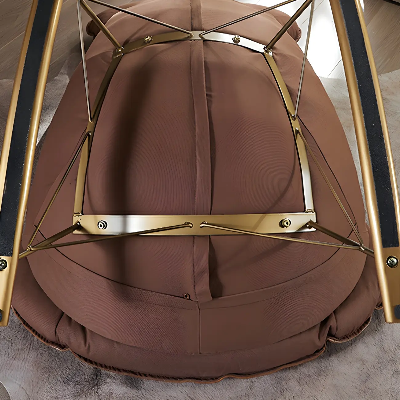 Brown Modern Upholstered Rocking Chair with Ottoman for Indoor Image - 13 | homeyfad