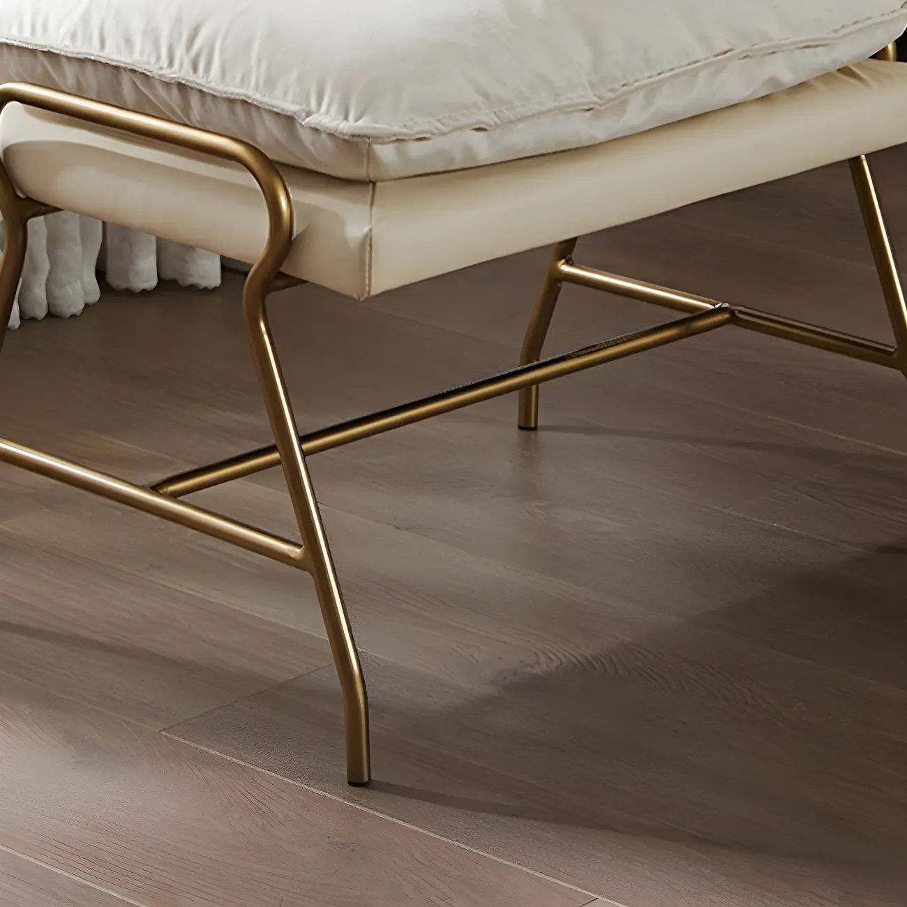 Brown Modern Upholstered Rocking Chair with Ottoman for Indoor Image - 14 | homeyfad