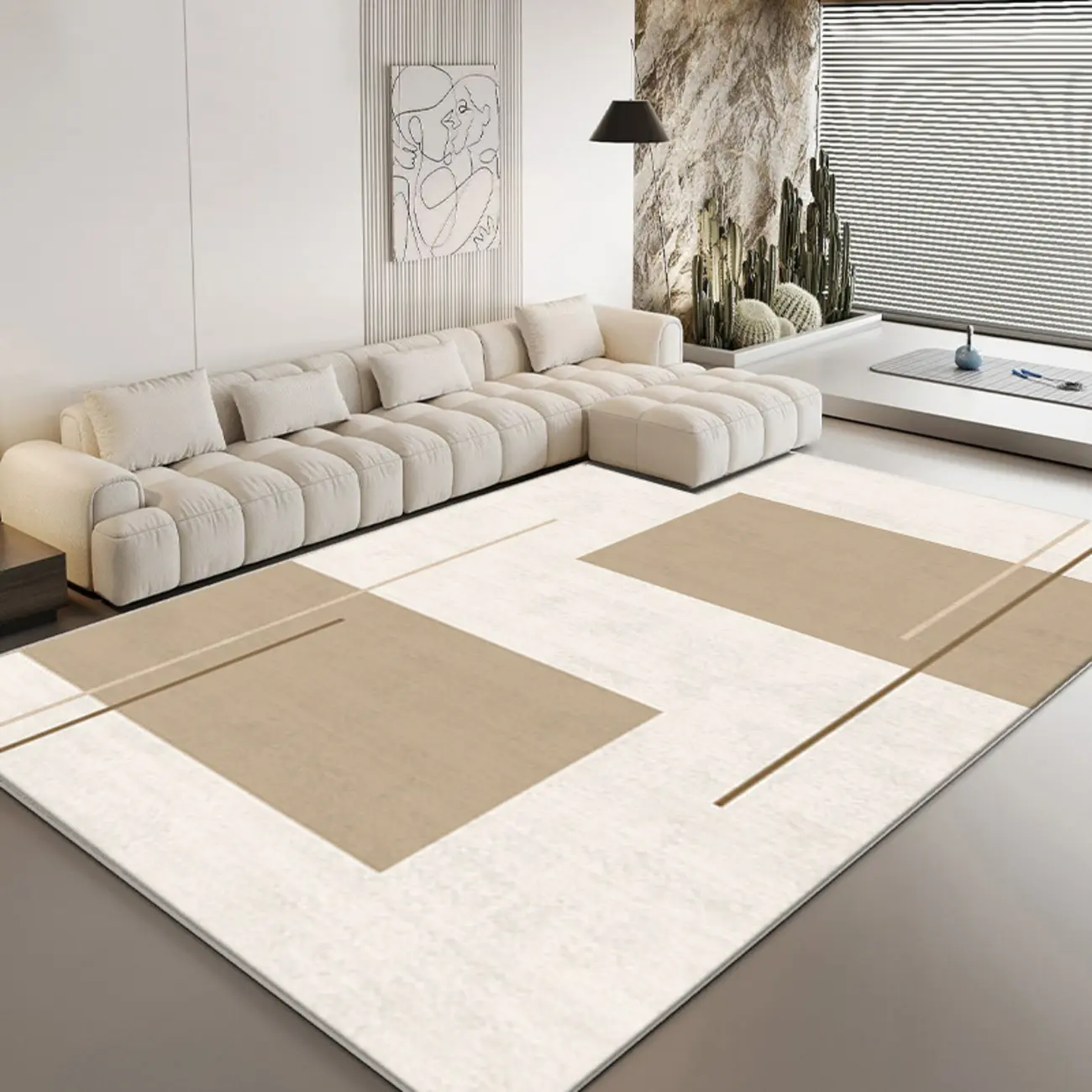  Contemporary Geometric Polyester Striped Rectangle Area Rug Image - 5 | homeyfad
