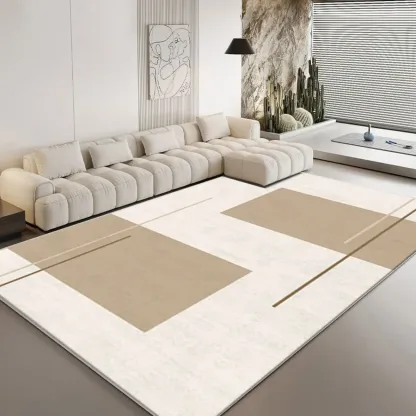  Contemporary Geometric Polyester Striped Rectangle Area Rug Image - 5