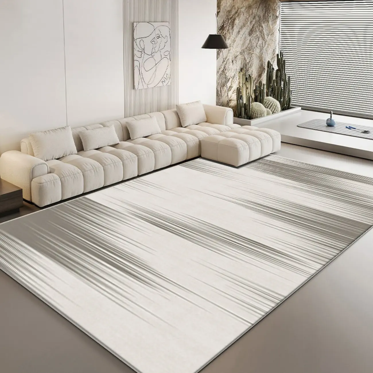  Contemporary Geometric Polyester Striped Rectangle Area Rug Image - 11 | homeyfad