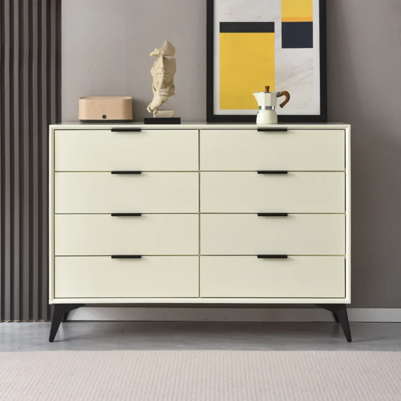 Modern Wood Dressers in Gray for Bedroom 5~7 Drawers Image - 2
