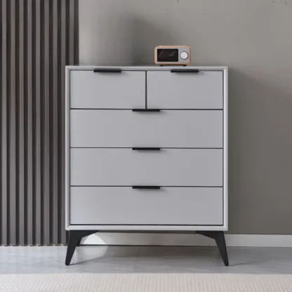 Modern Wood Dressers in Gray for Bedroom 5~7 Drawers Image - 5