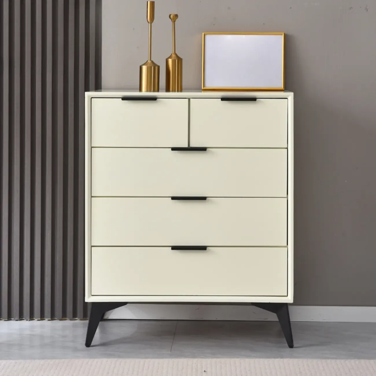 Modern Wood Dressers in Gray for Bedroom 5~7 Drawers Image - 6