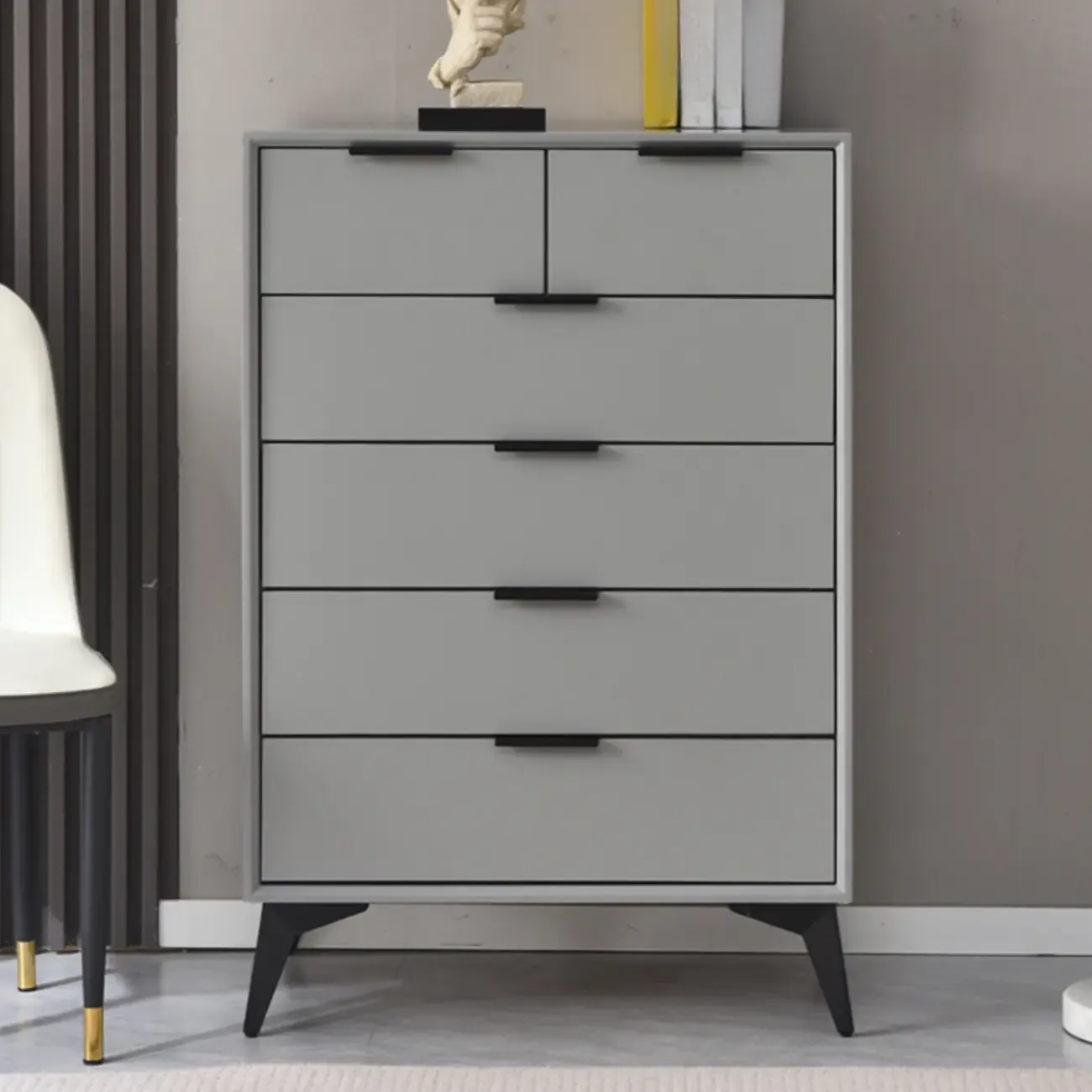Modern Wood Dressers in Gray for Bedroom 5~7 Drawers Image - 7