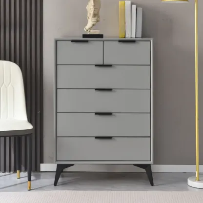 Modern Wood Dressers in Gray for Bedroom 5~7 Drawers Image - 9
