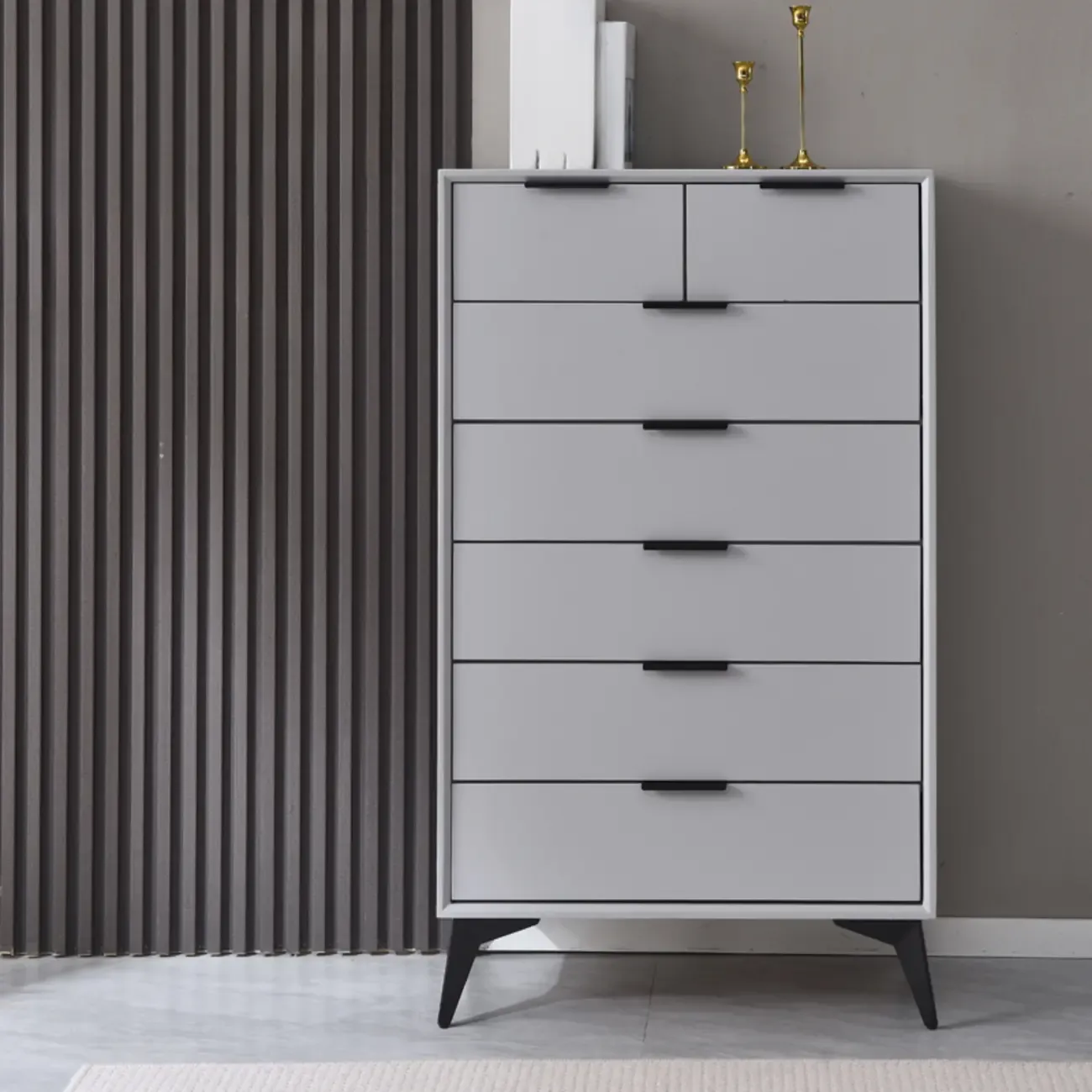 Modern Wood Dressers in Gray for Bedroom 5~7 Drawers Image - 15