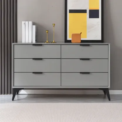 Modern Wood Dressers in Gray for Bedroom 5~7 Drawers Image - 17