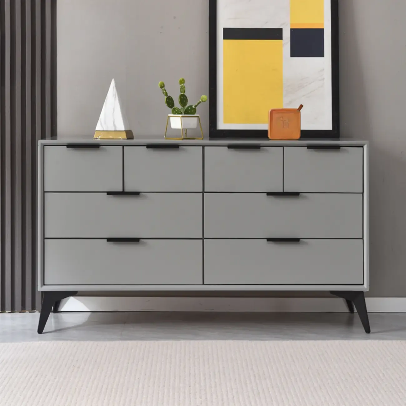 Modern Wood Dressers in Gray for Bedroom 5~7 Drawers Image - 20