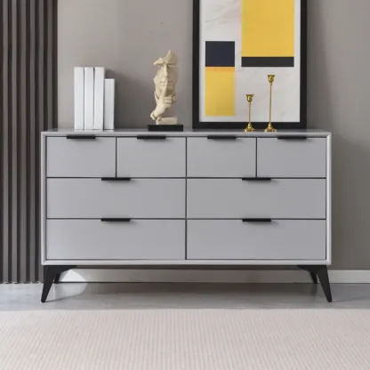 Modern Wood Dressers in Gray for Bedroom 5~7 Drawers Image - 21