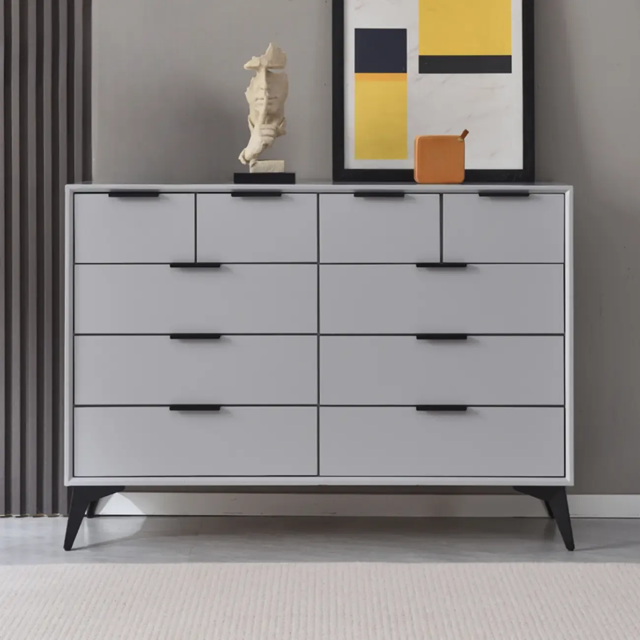 Modern Wood Dressers in Gray for Bedroom 5~7 Drawers Image - 25