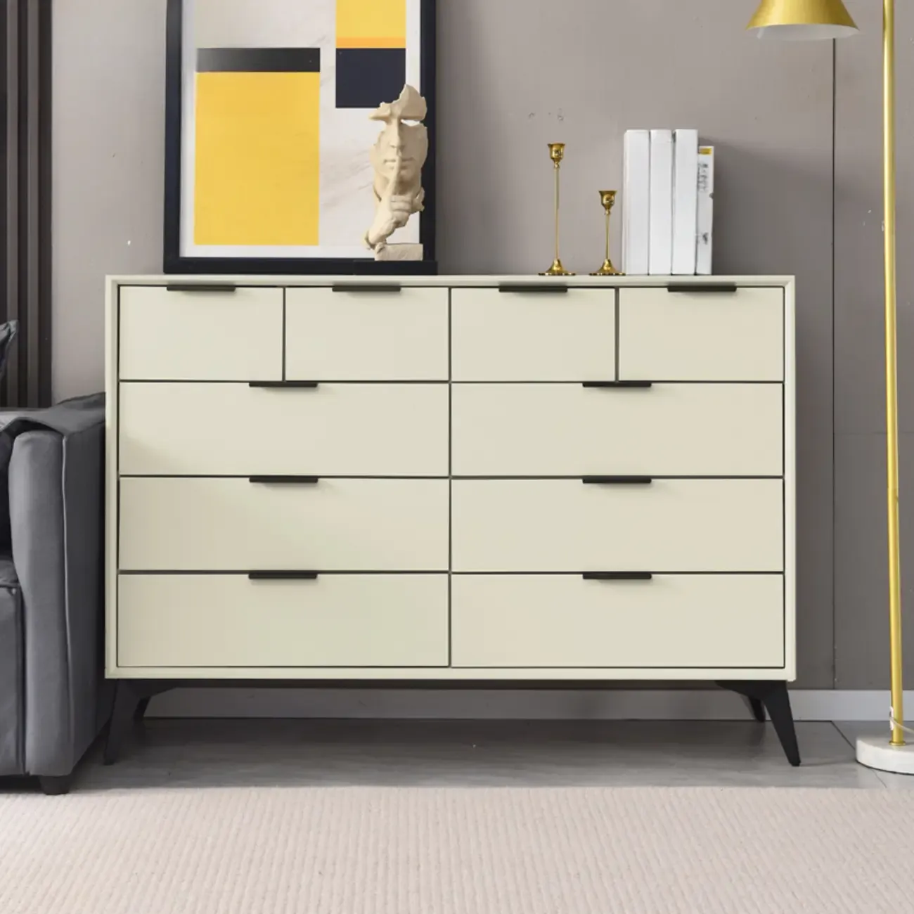Modern Wood Dressers in Gray for Bedroom 5~7 Drawers Image - 26