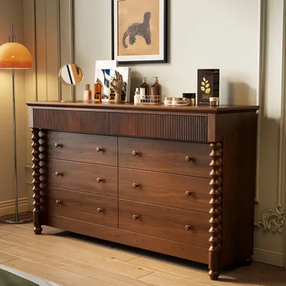 Traditional Wood Dresser with 5-Drawers for Living Room Image - 1