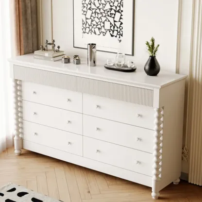 Traditional Wood Dresser with 5-Drawers for Living Room Image - 2